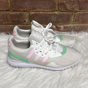 Adidas White Pink &Green Sneaker Size 7